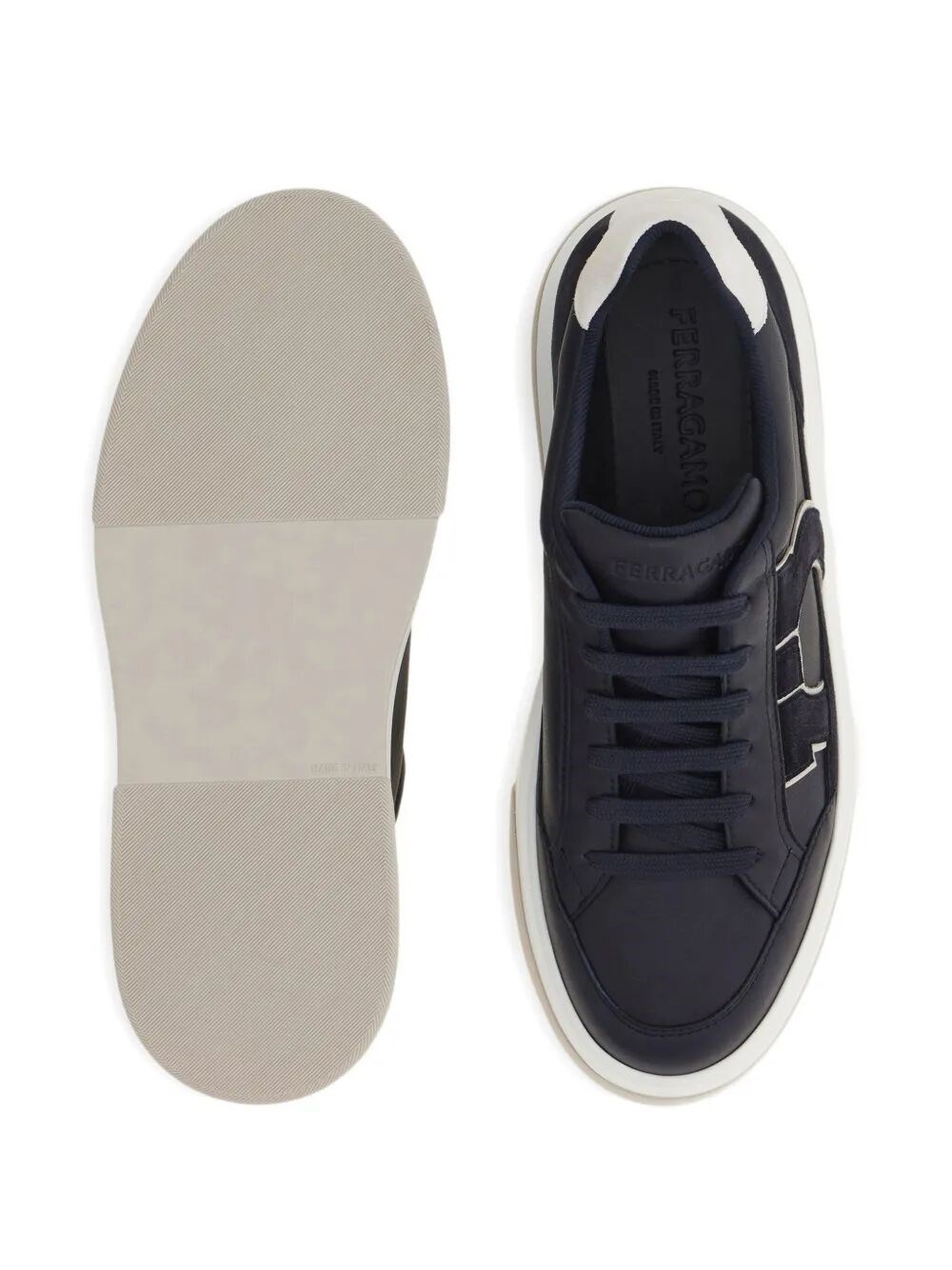 CASSINA GAN2 LEATHER SNEAKERS WITH SUEDE DETAILS