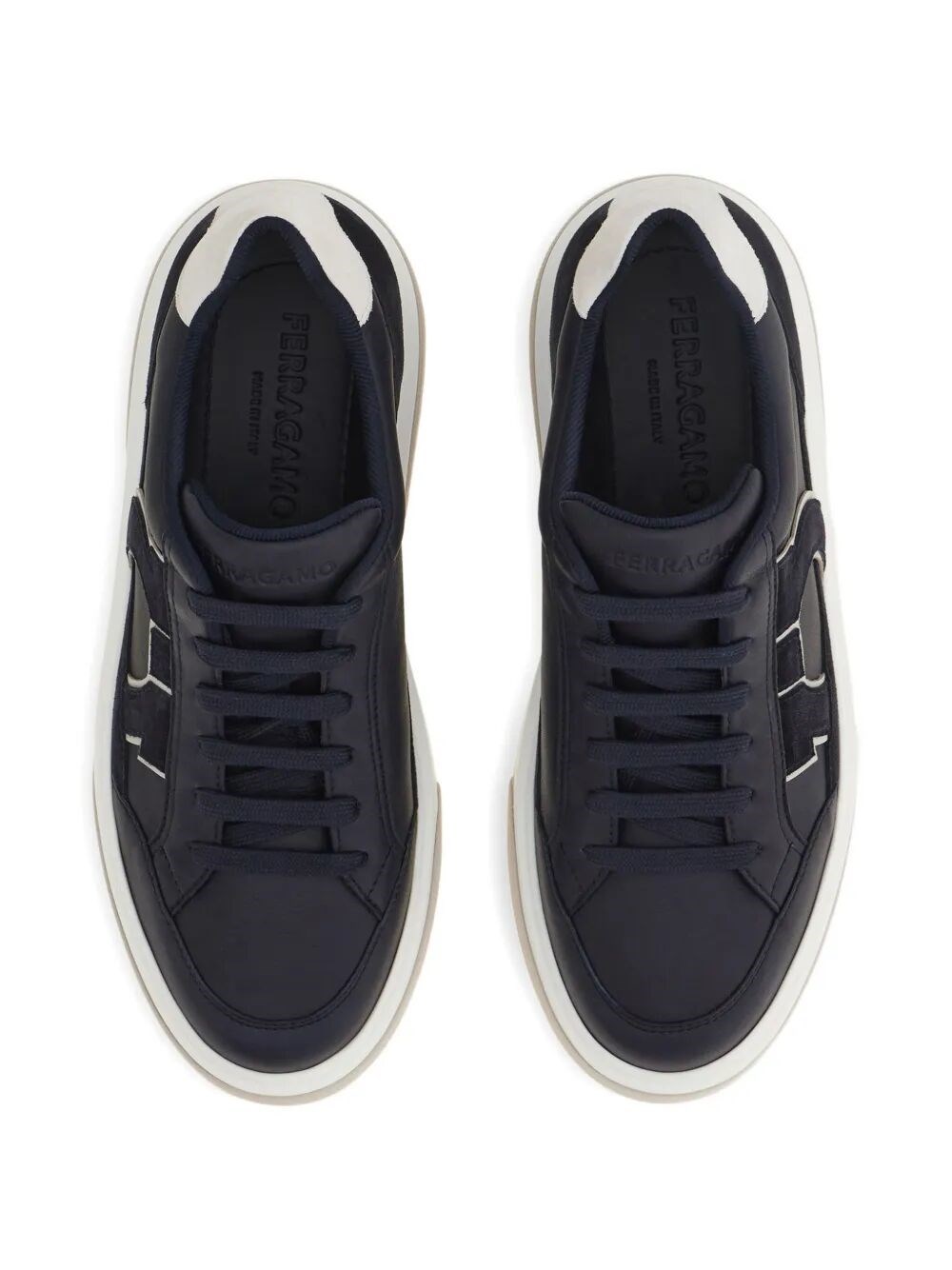 CASSINA GAN2 LEATHER SNEAKERS WITH SUEDE DETAILS