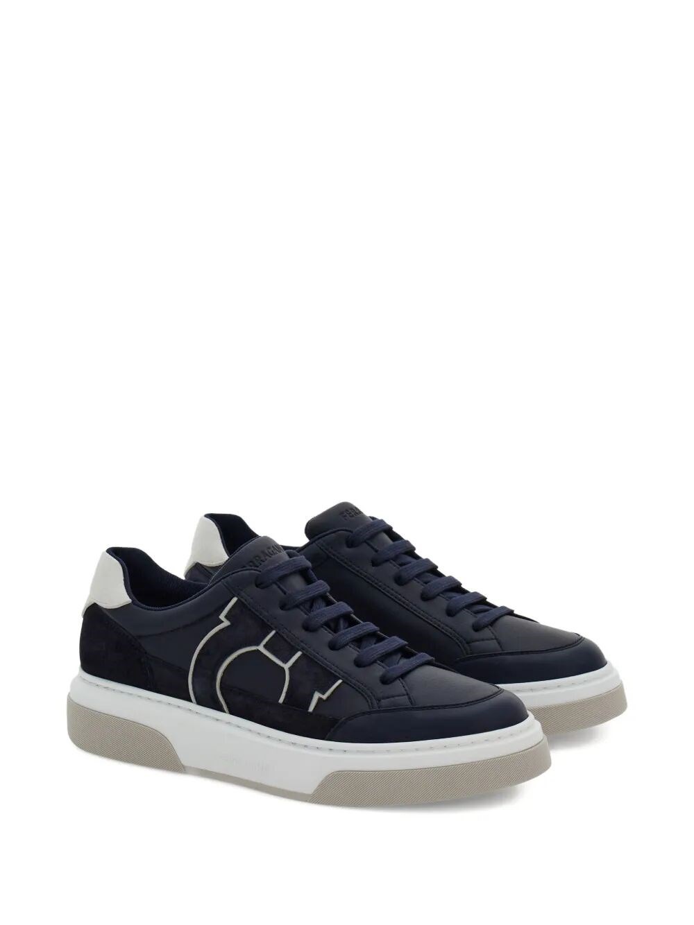 CASSINA GAN2 LEATHER SNEAKERS WITH SUEDE DETAILS