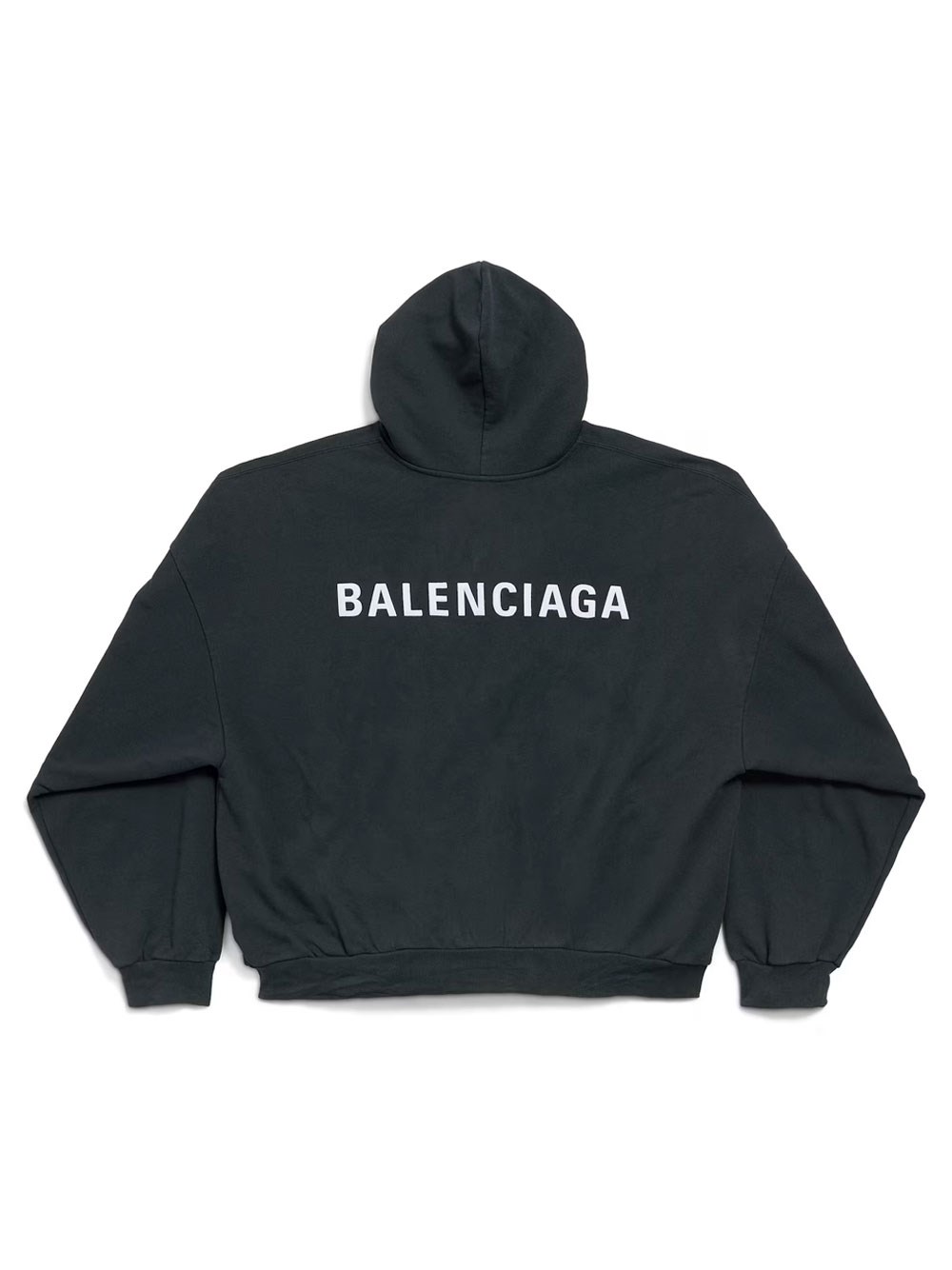 BALENCIAGA BACK FADED FLEECE POLO HOODIE