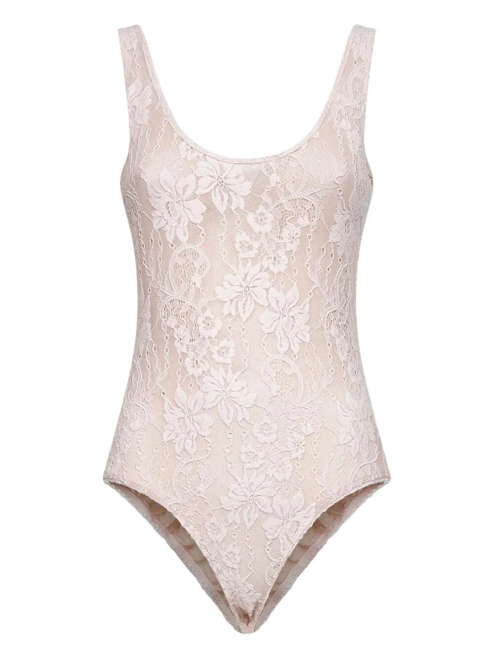 Zimmermann Lace Scoop Bodysuit Clothing In Nude
