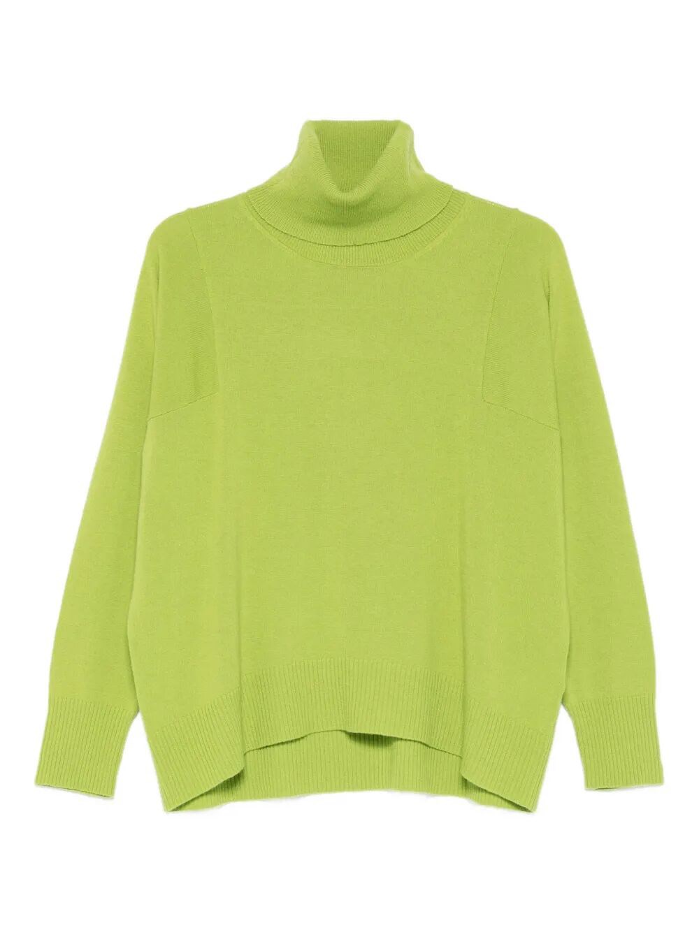 Roberto Collina Oversized Fit Wool Turtleneck Sweater Clothing In Green