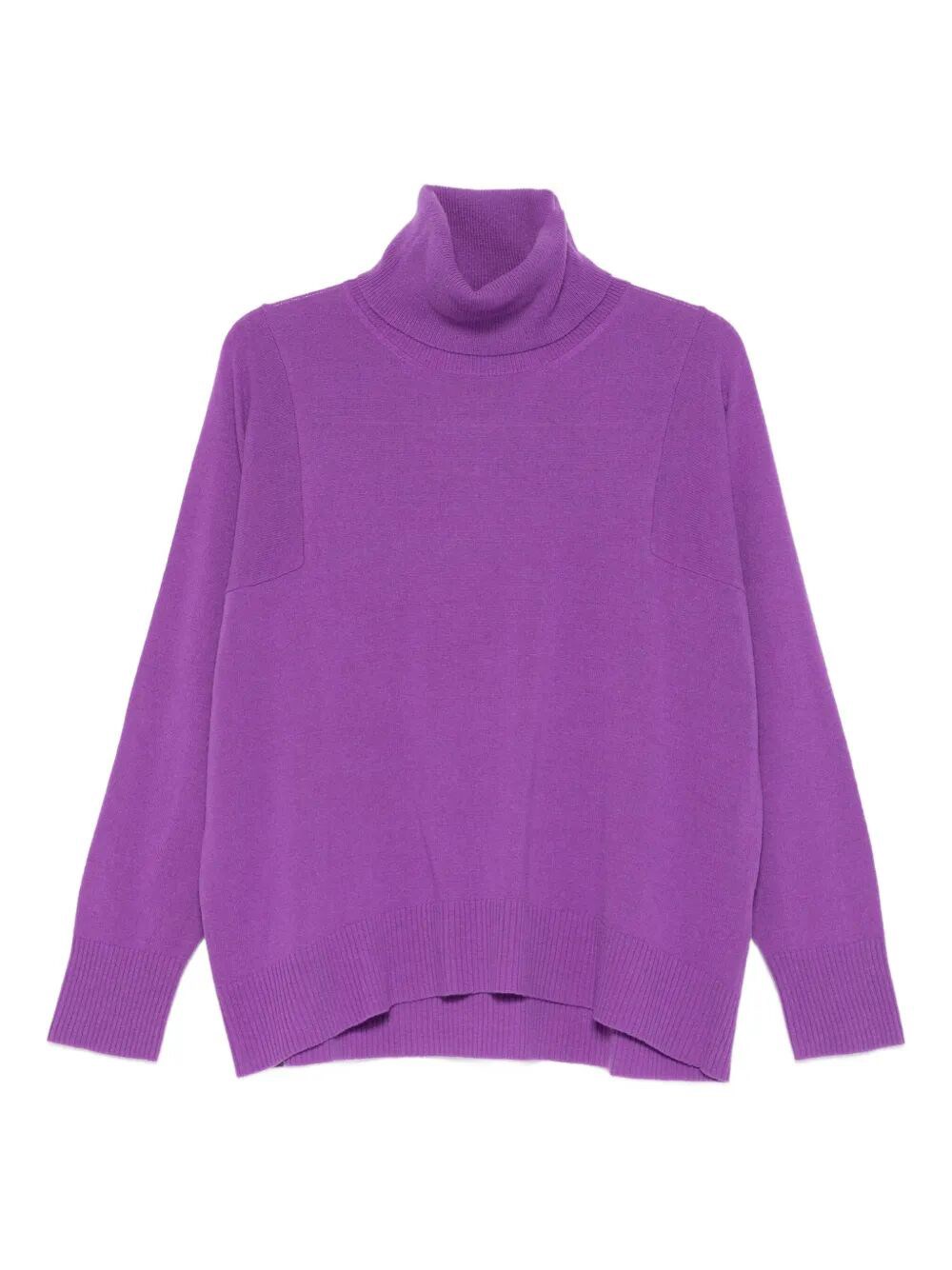 Roberto Collina Oversized Fit Wool Turtleneck Sweater Clothing In Purple