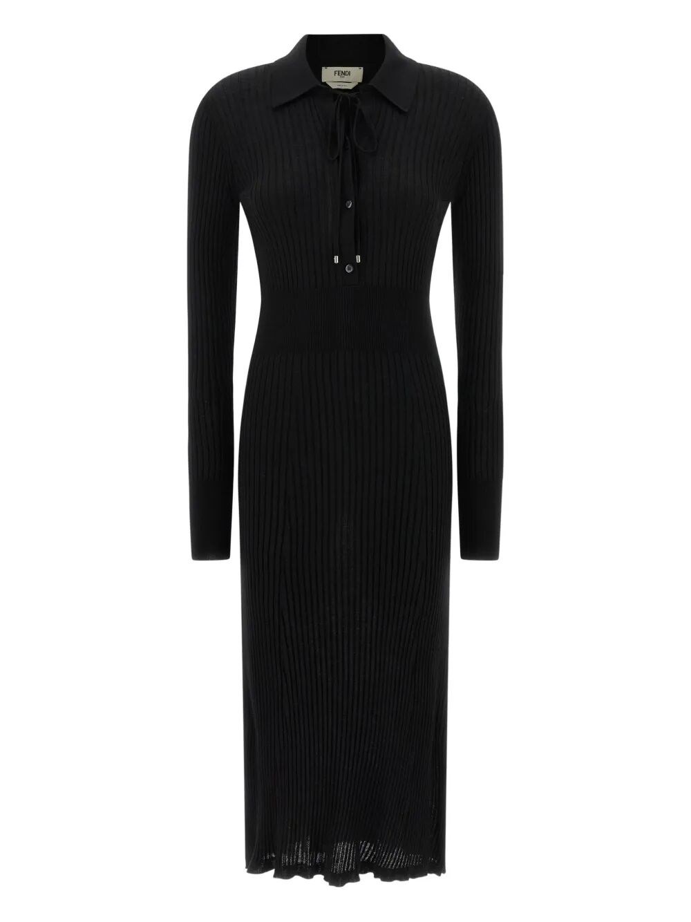 WOOL FITTED MIDI DRESS