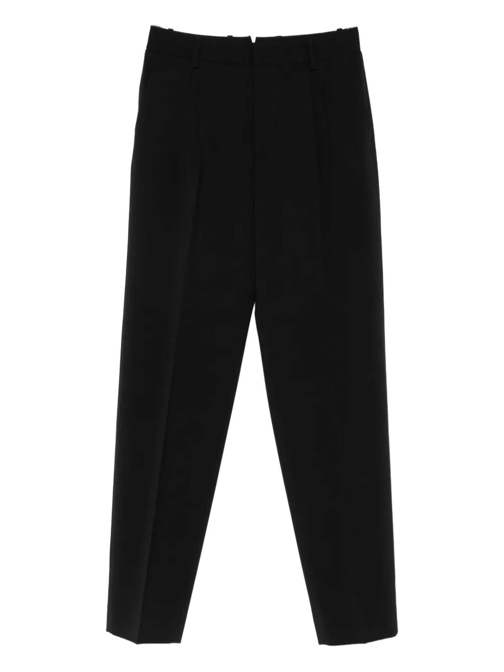 Cellar Door Beverly Pleated Wool Trousers Clothing In Black
