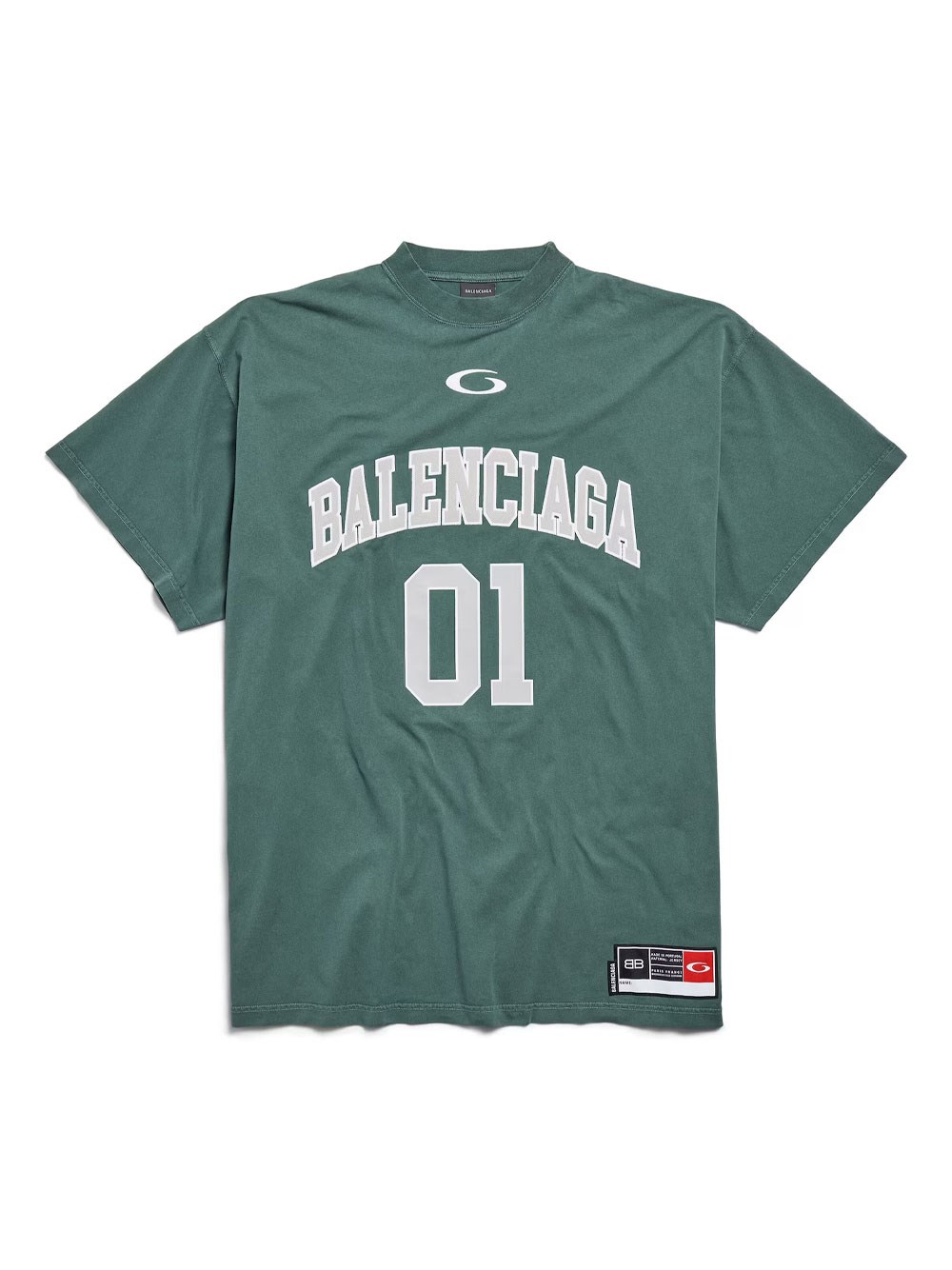 Balenciaga Graphic Print Basketball Short Sleeve T-shirt In Green