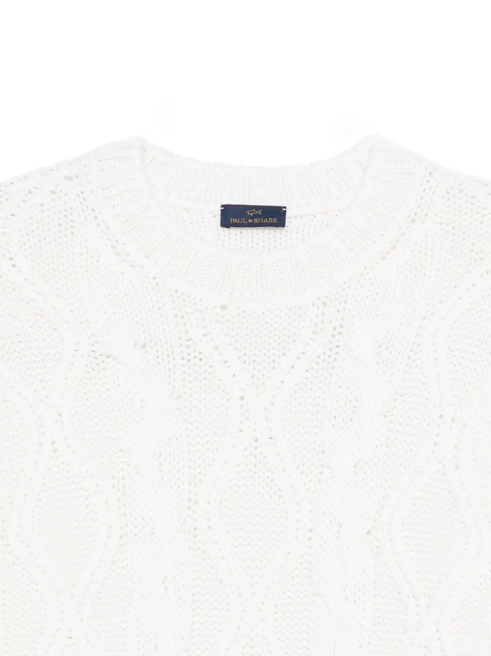CABLE KNIT CREWNECK WOOL SWEATER