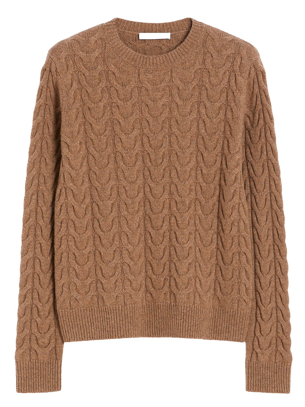 Max Mara Slim Fit Cable-knit Cashmere Pullover Clothing In Brown