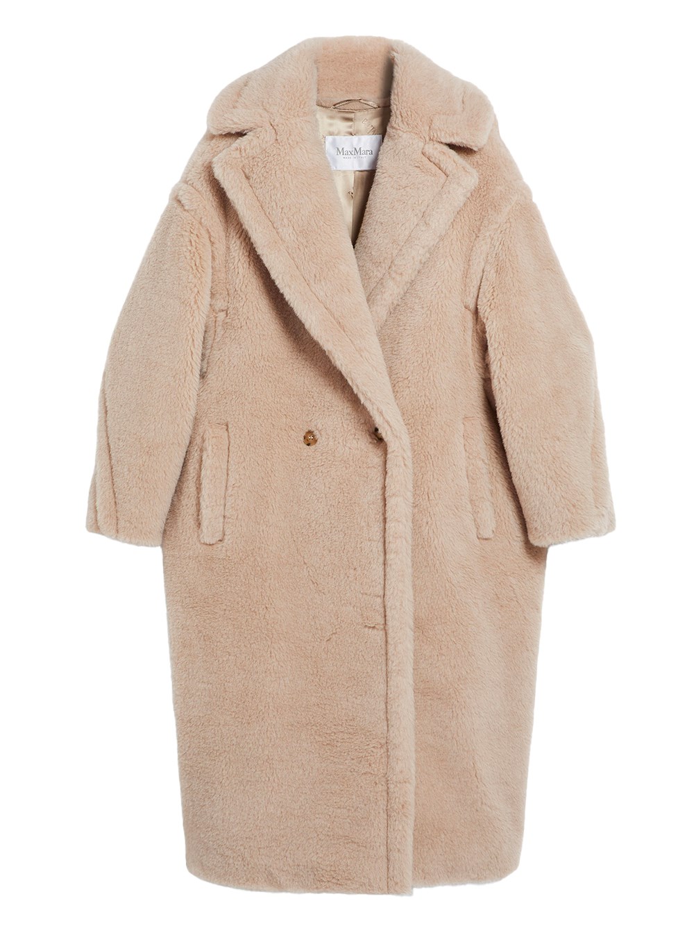 Max Mara Teddy Bear Icon Coat In Alpaca And Wool In Nude