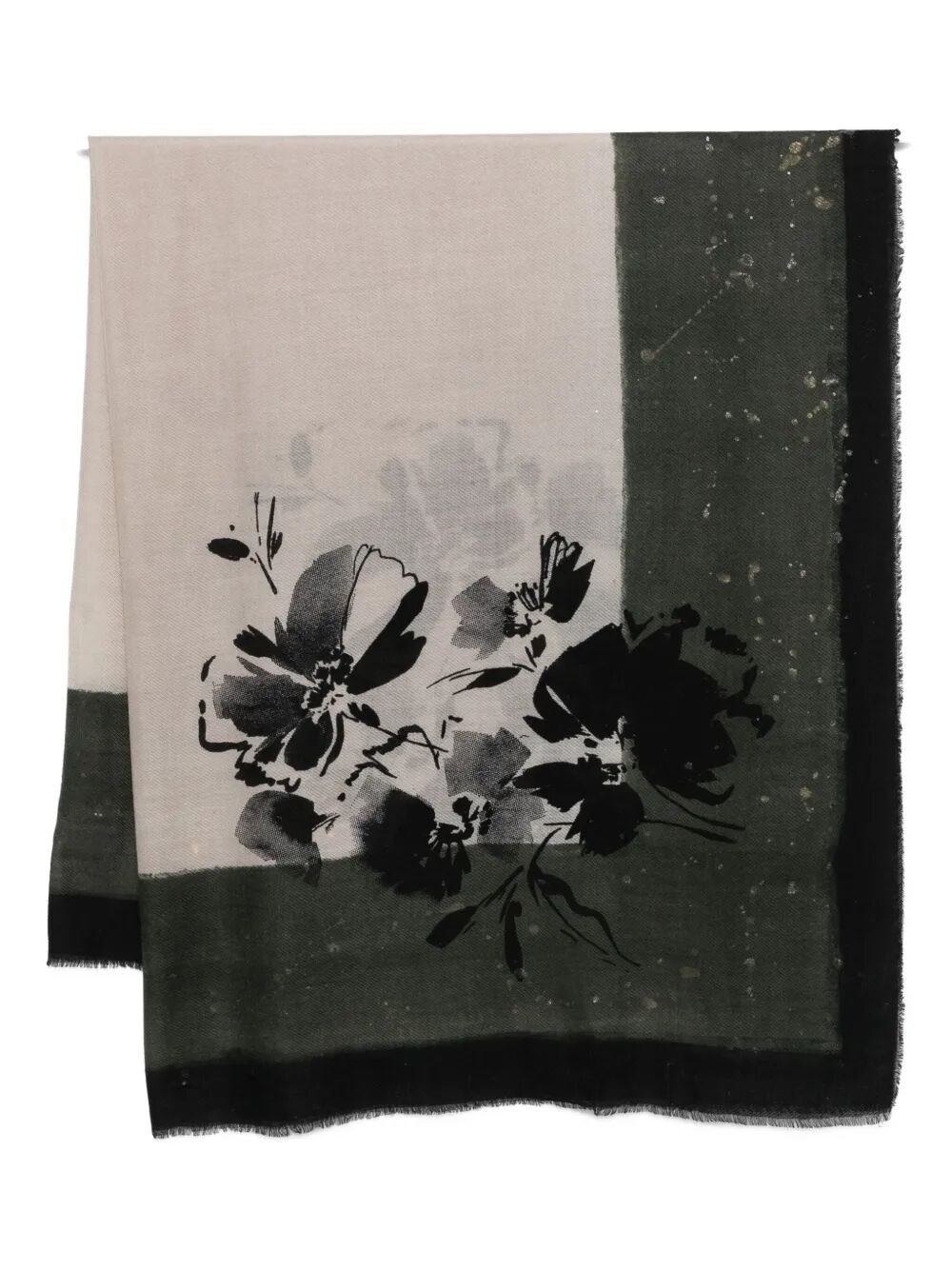 Faliero Sarti Brenda Floral Scarf With Silk Print Accessories In Nude