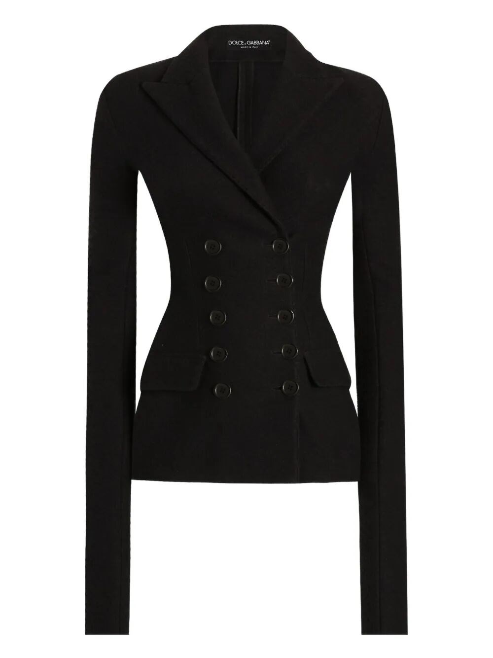 Dolce & Gabbana Double-breasted Jacket In Wool Cloth In Black