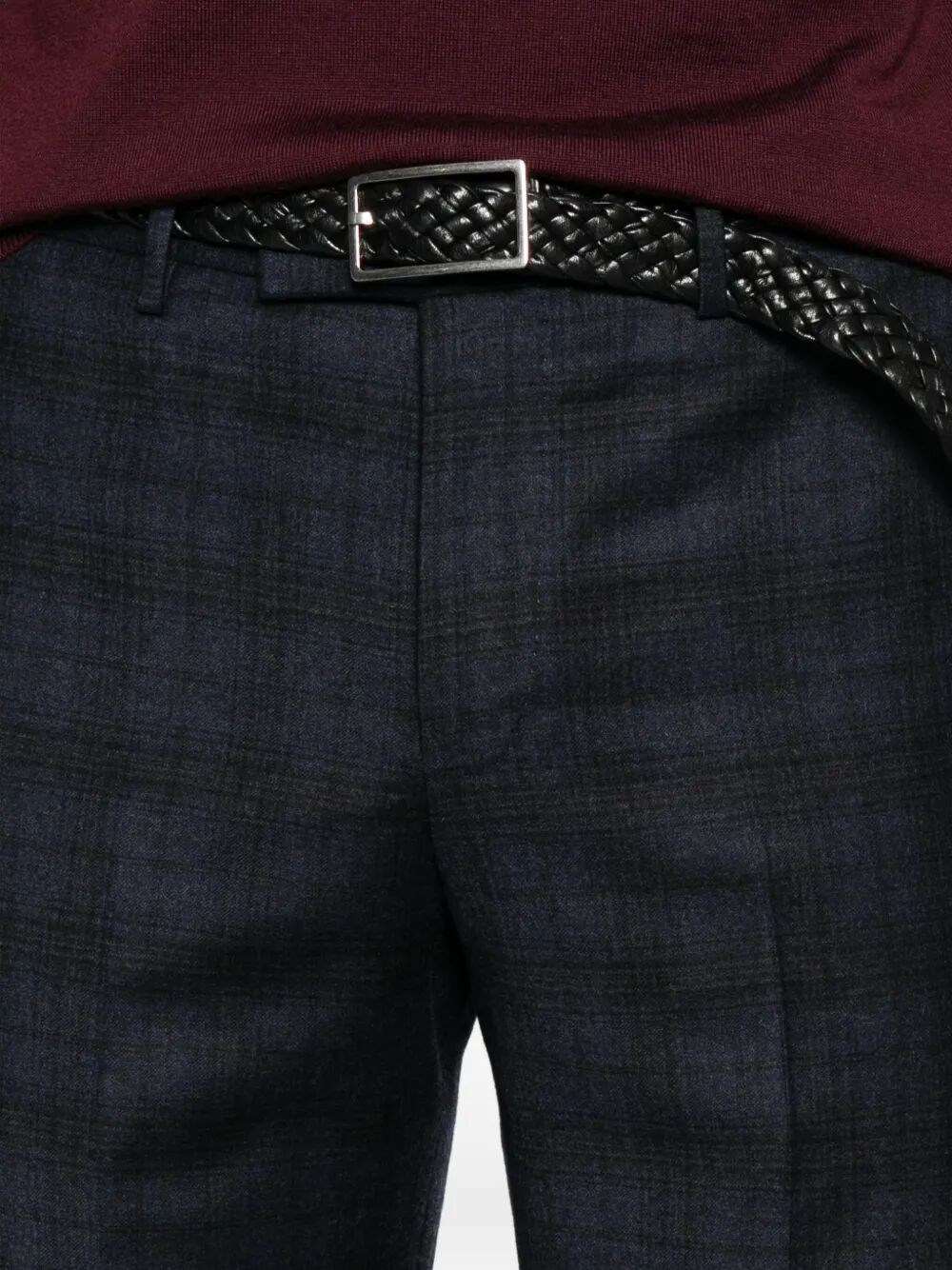 MASTER STRAIGHT-LEG WOOL CHECK TROUSERS