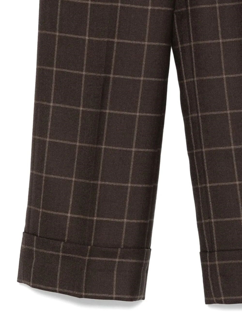 CHECK-PRINT WOOL TROUSERS