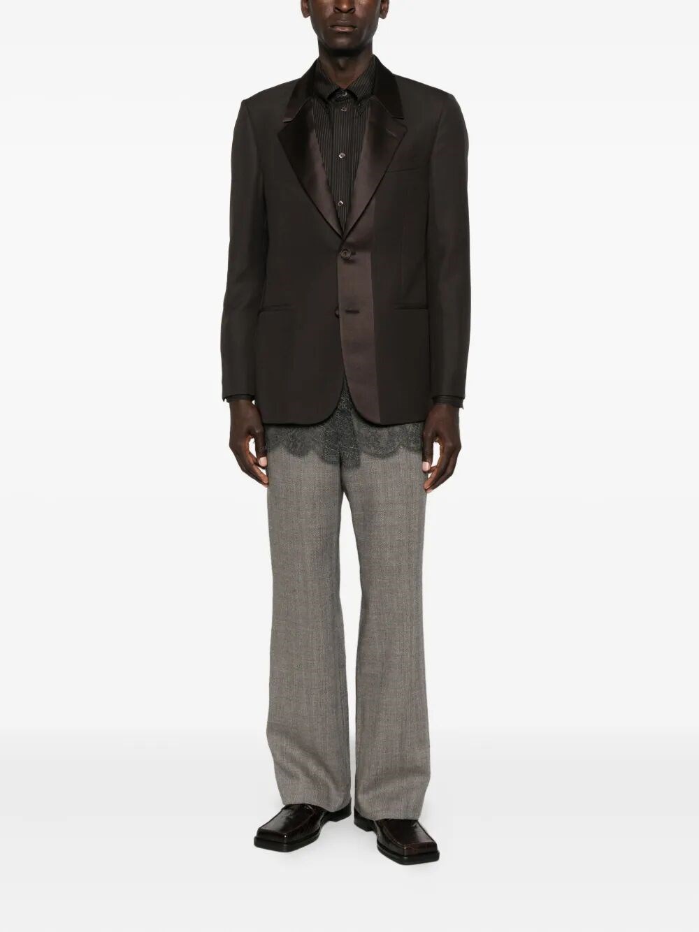 SINGLE-BREASTED WOOL CRÊPE TAILORED BLAZER