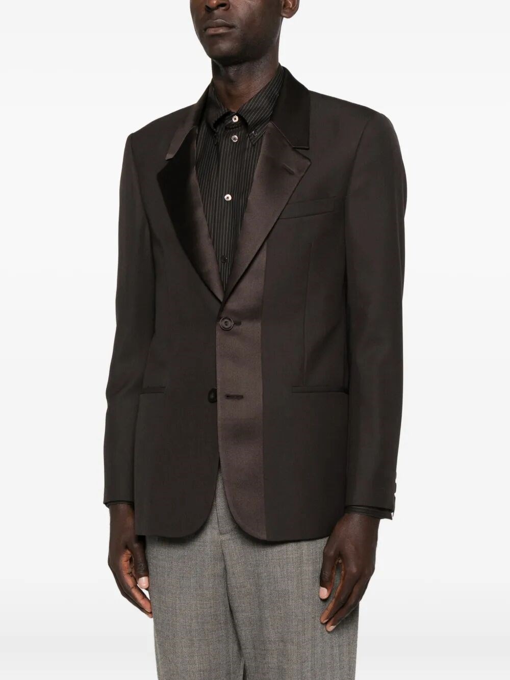 SINGLE-BREASTED WOOL CRÊPE TAILORED BLAZER