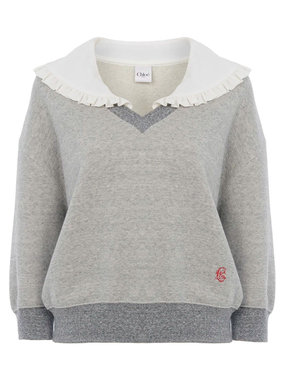 Chloé Cotton-blend French Terry Sweatshirt In Gray