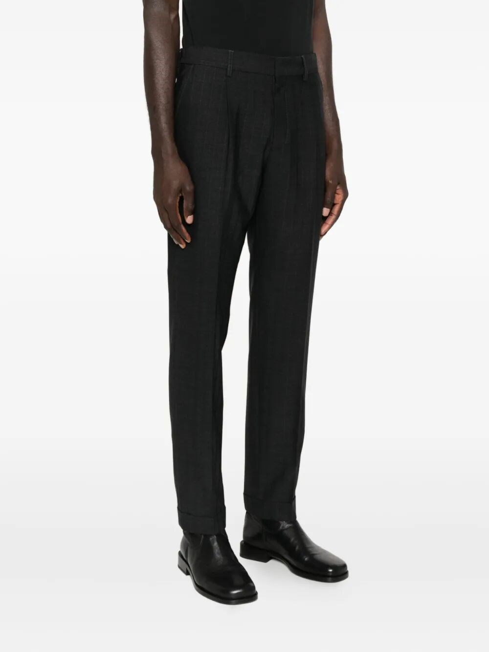 CAMBRIDGE TAPERED-LEG WOOL TROUSERS