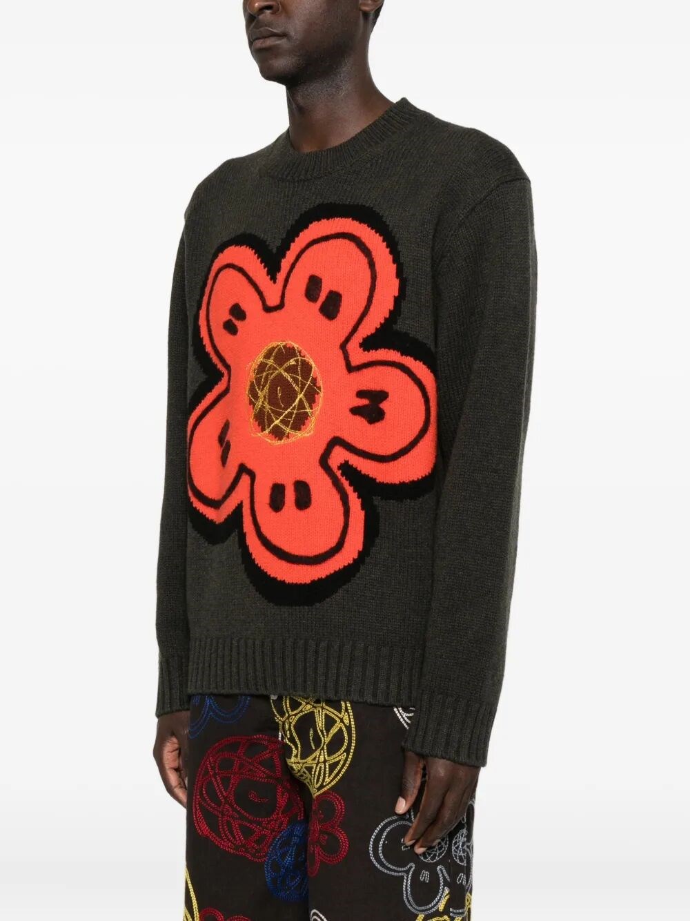 `KENZO X FUTURA 2000` EMBROIDERED WOOL KNITTED JUMPER