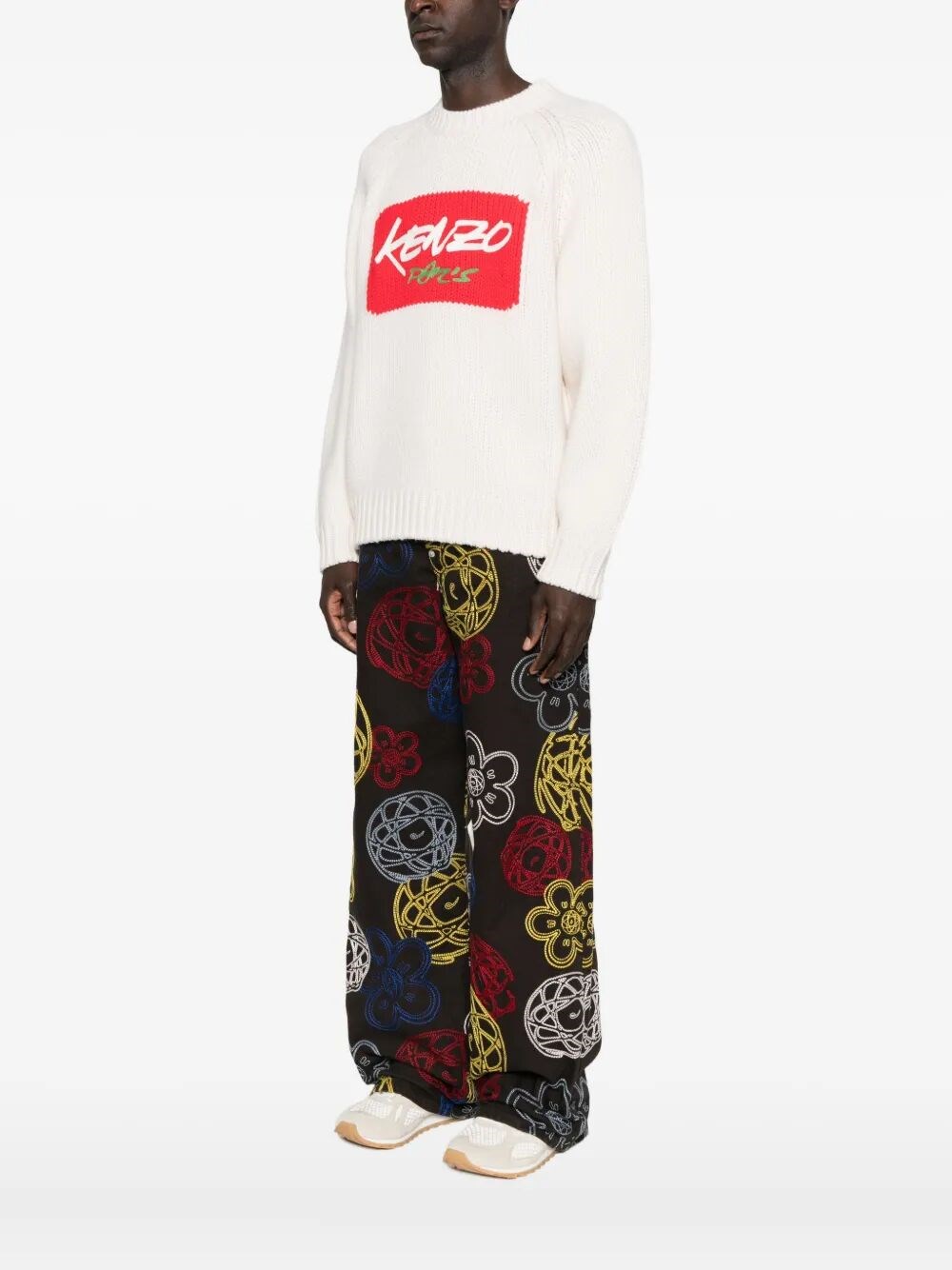 `KENZO X FUTURA 2000` WOOL JUMPER WITH GRAFFITI TYPOGRAPHY 