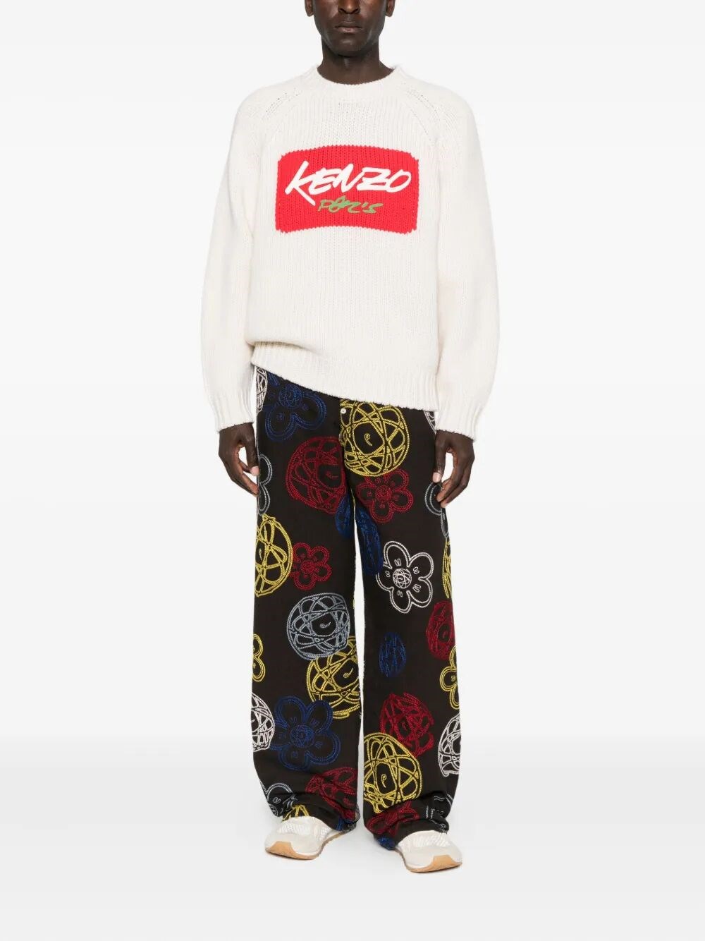 `KENZO X FUTURA 2000` WOOL JUMPER WITH GRAFFITI TYPOGRAPHY 