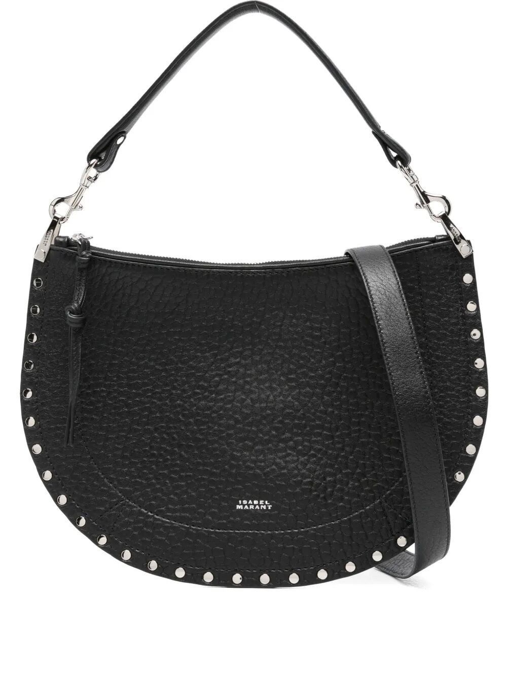 Isabel Marant Soft Zip Shoulder Bag With Studded Detail In Black