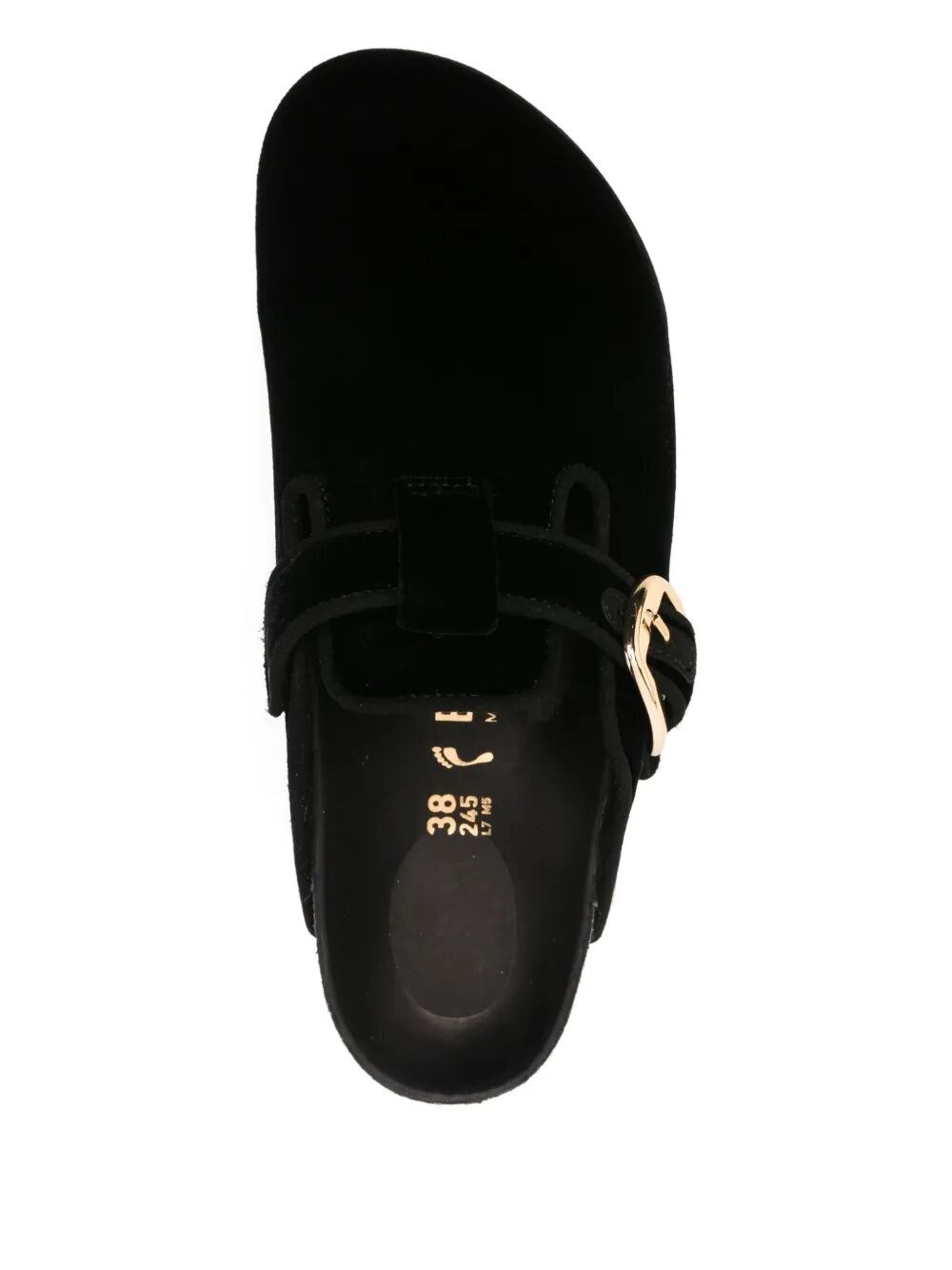 BOSTON BIG BUCKLE VELVET MULE