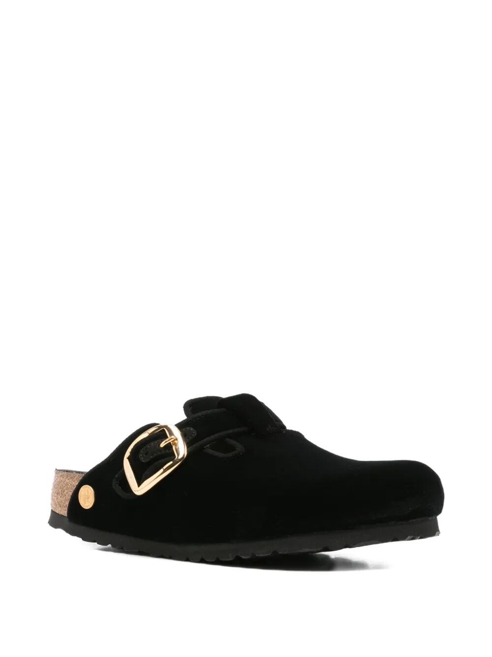 BOSTON BIG BUCKLE VELVET MULE