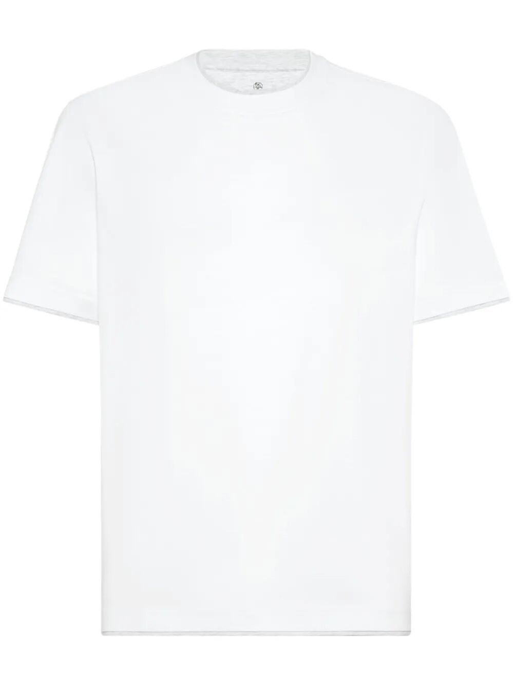 Brunello Cucinelli Cotton Jersey Crew Neck T-shirt With Faux-layering Clothing In White