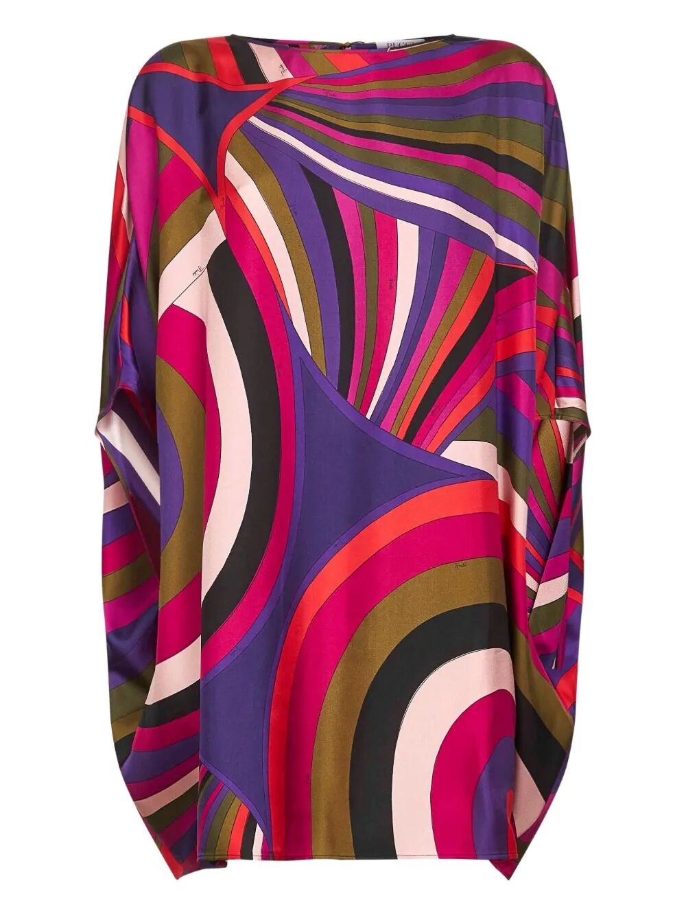 Pucci Iris Print Silk Short Kaftan Clothing In Red