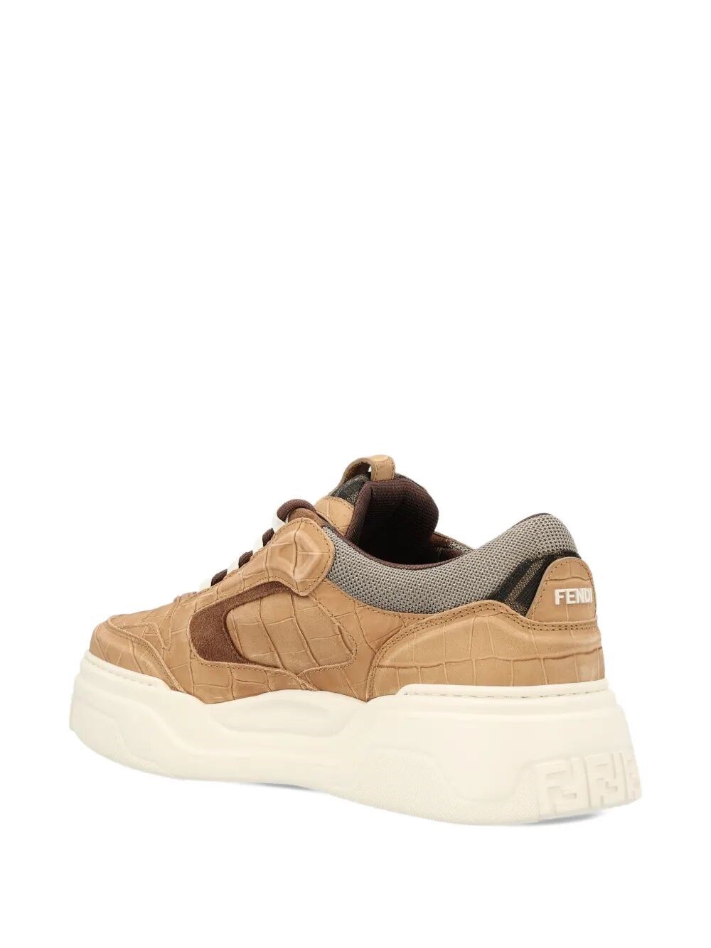 CROCODILE-PRINT LEATHER FENDI FORCE SNEAKERS