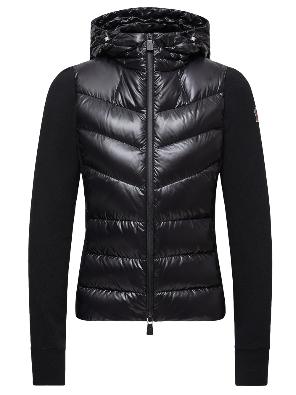 Moncler Padded Fleece Sweatshirt With Zip And Hood In Black
