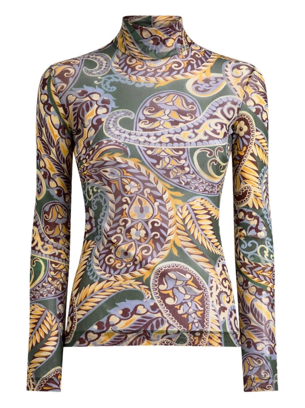 Etro Women High-neck Top With Paisley Pattern In Multi