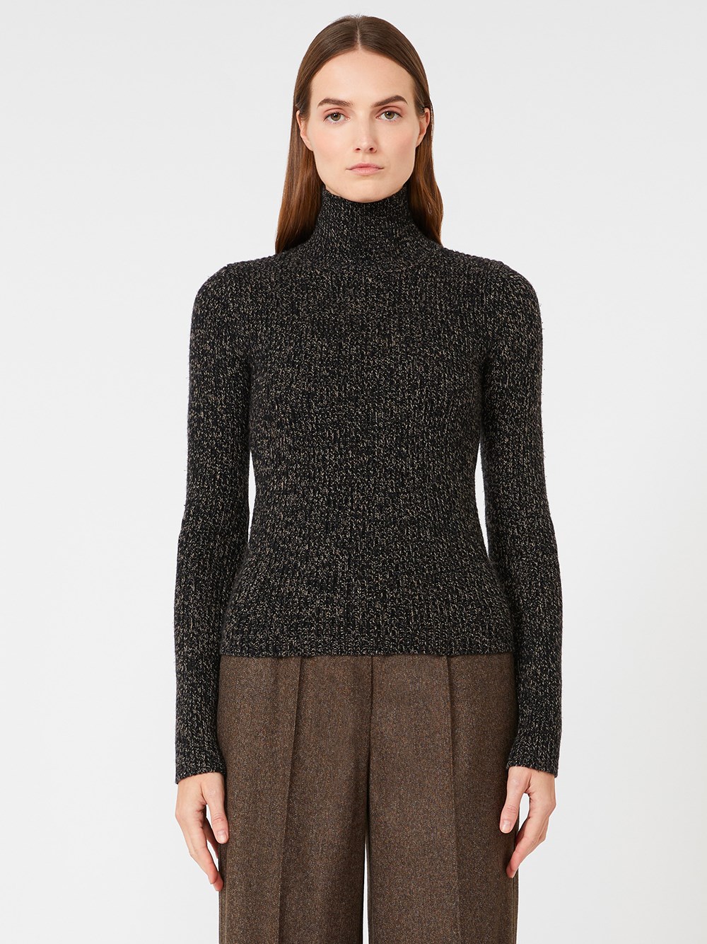 WOOL AND CASHMERE MOULINÉ TURTLENECK