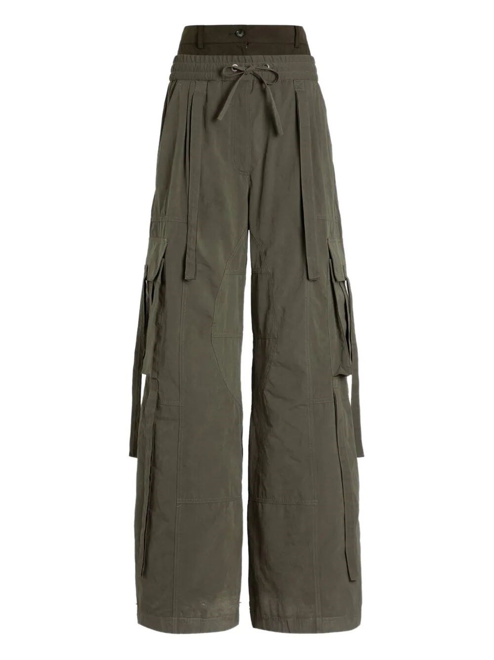 Dolce & Gabbana Cargo Trousers With Drawstring And Pockets In Green