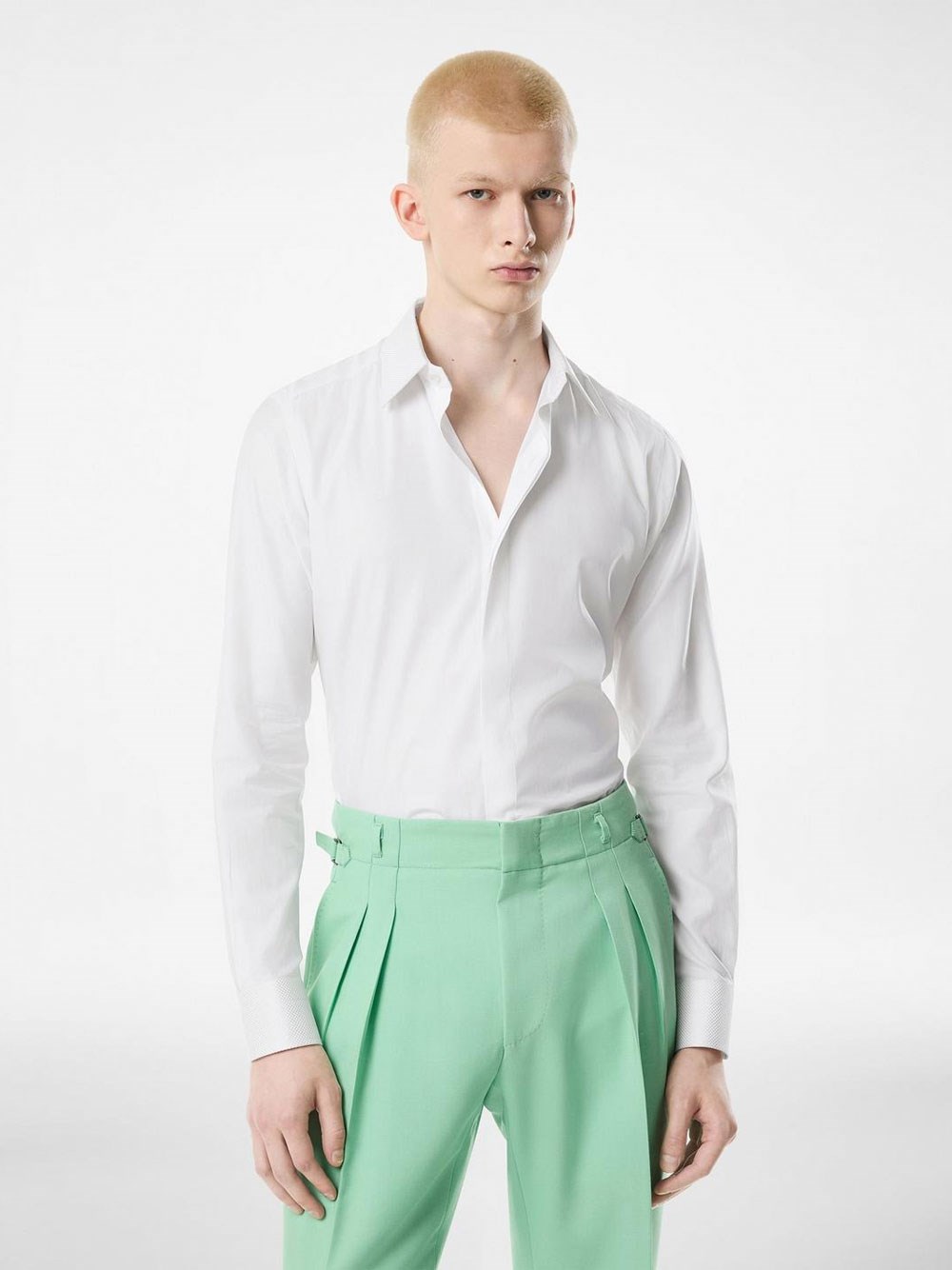 COTTON AND SILK CLASSIC FIT SHIRT 