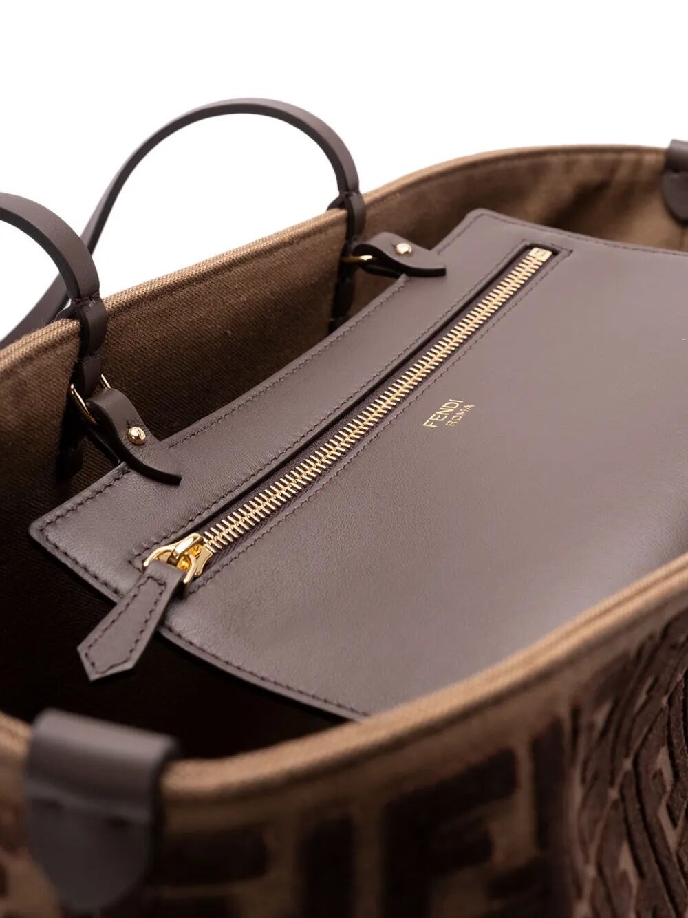 ROLL LARGE SHOPPER BAG IN FF JACQUARD VELVET