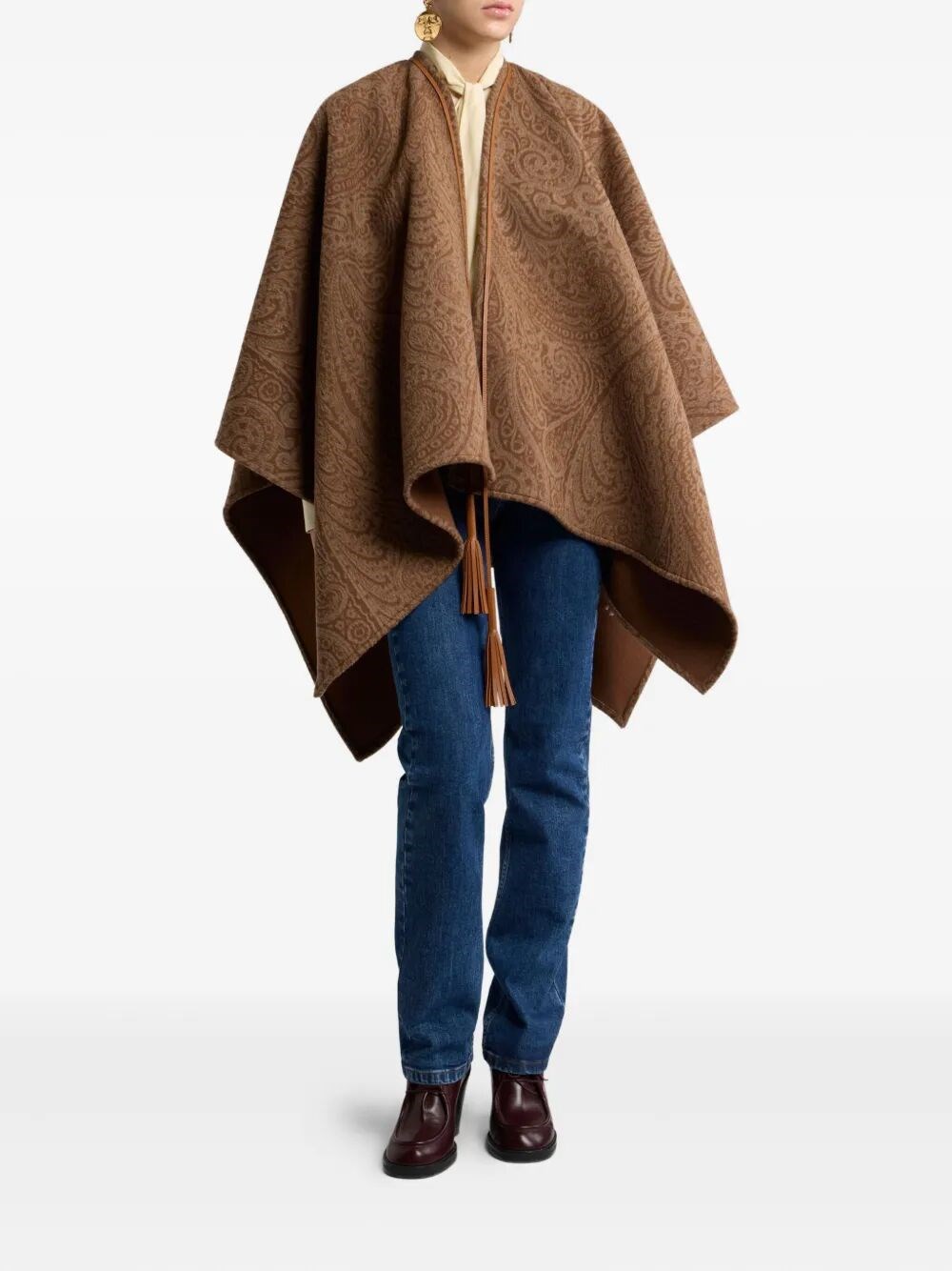JACQUARD WOOL AND CASHMERE CAPE