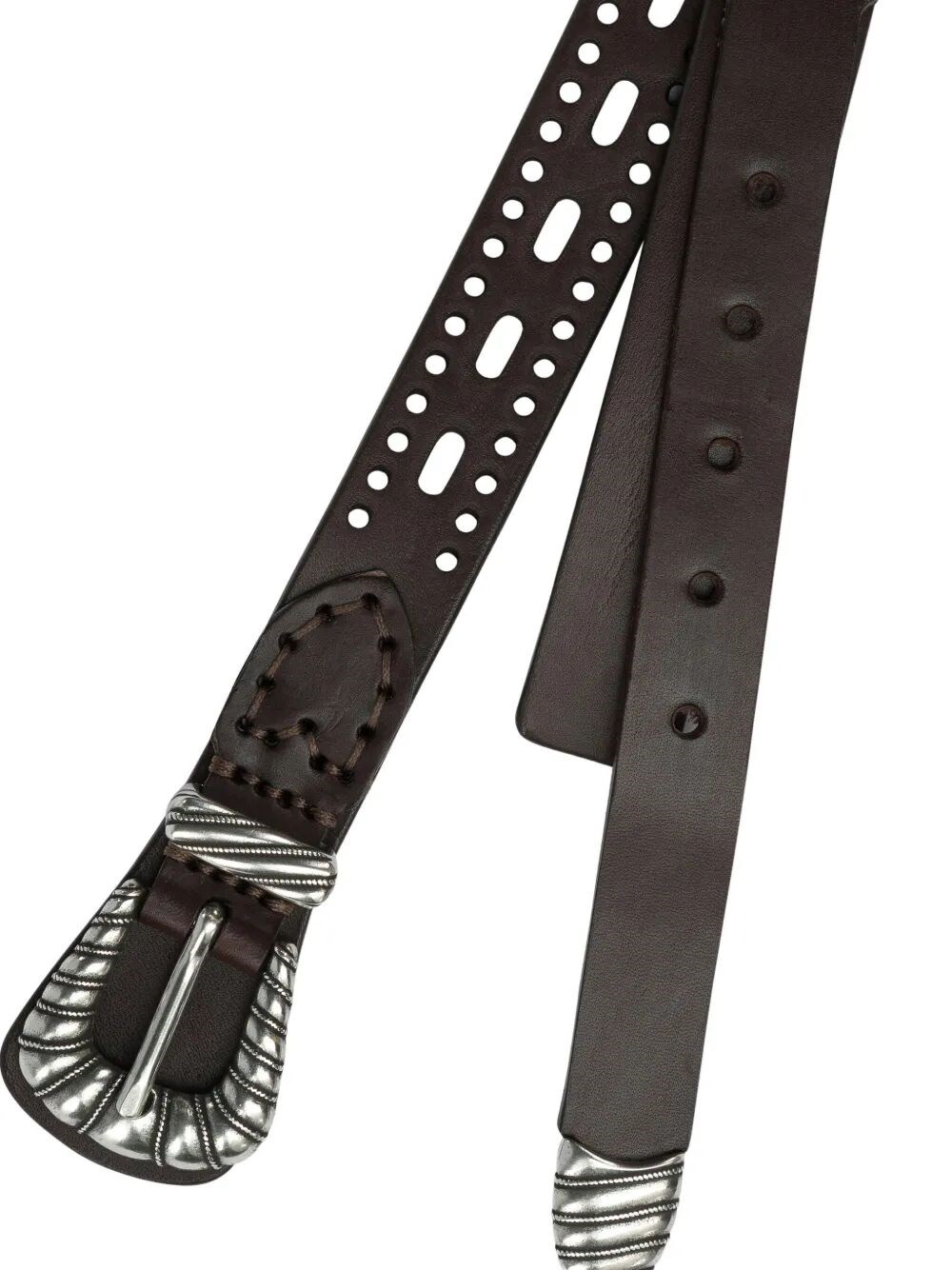 LEATHER BELT WITH PERFORATED DETAILS