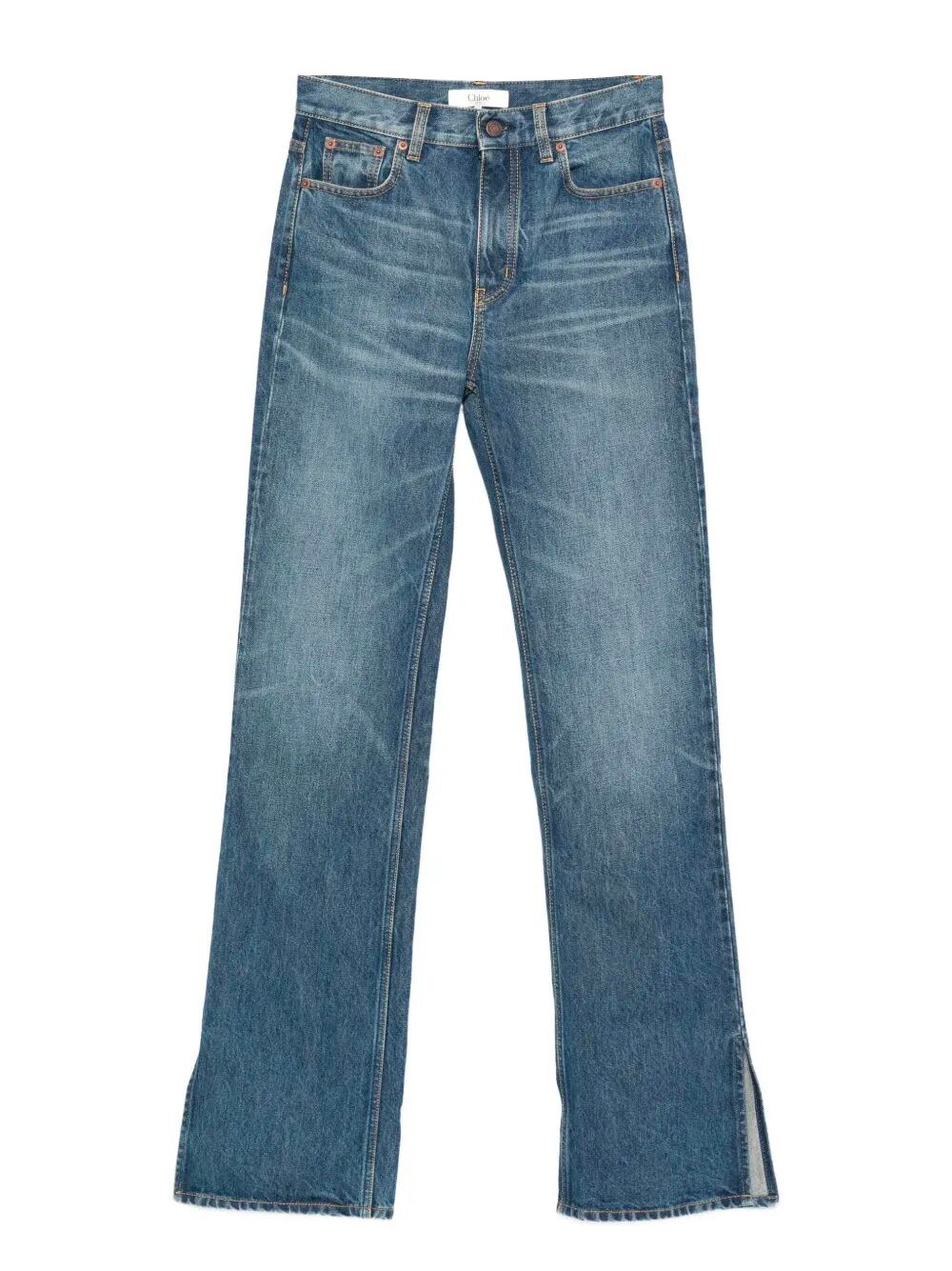 Chloé Bootcut Jeans With Slit In Blue