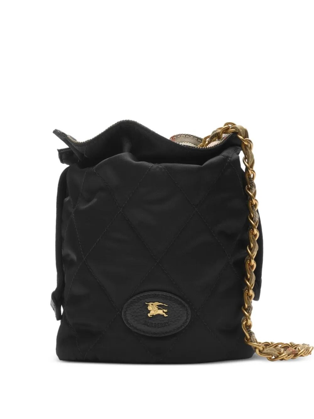 Burberry Horseshoe Chain Pouch In Black