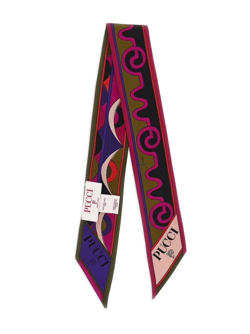 Pucci Astro And Rombi Print Silk Twill Scarf In Multi