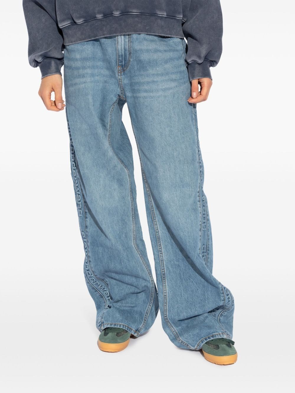 LOGO-EMBOSSED DENIM BALLOON JOGGER PANTS