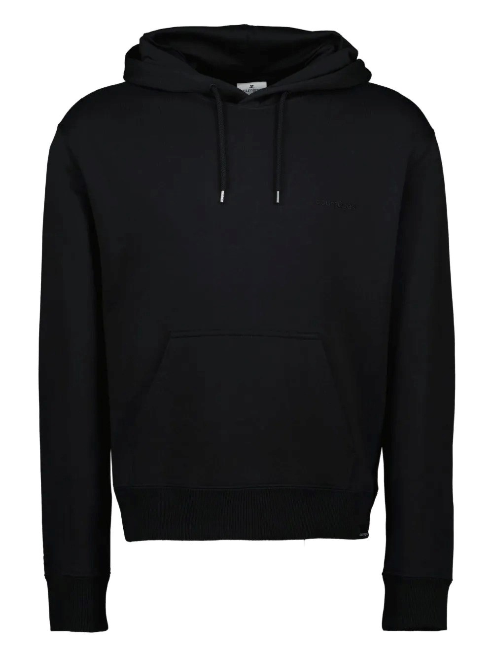 Courrèges Embroidered-logo Oversized Hoodie Clothing In Black