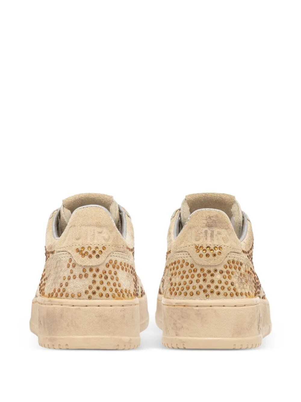 MEDALIST LOW SNEAKERS IN BRONZE SUEDE WITH CRYSTAL MICRO RHINESTONES
