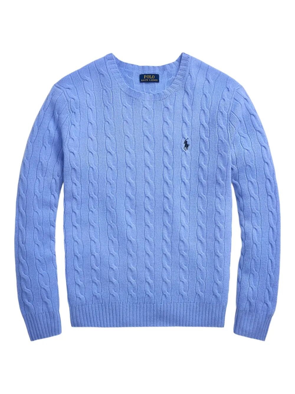 Polo Ralph Lauren Cable-knit Wool-cashmere Jumper Clothing In Blue