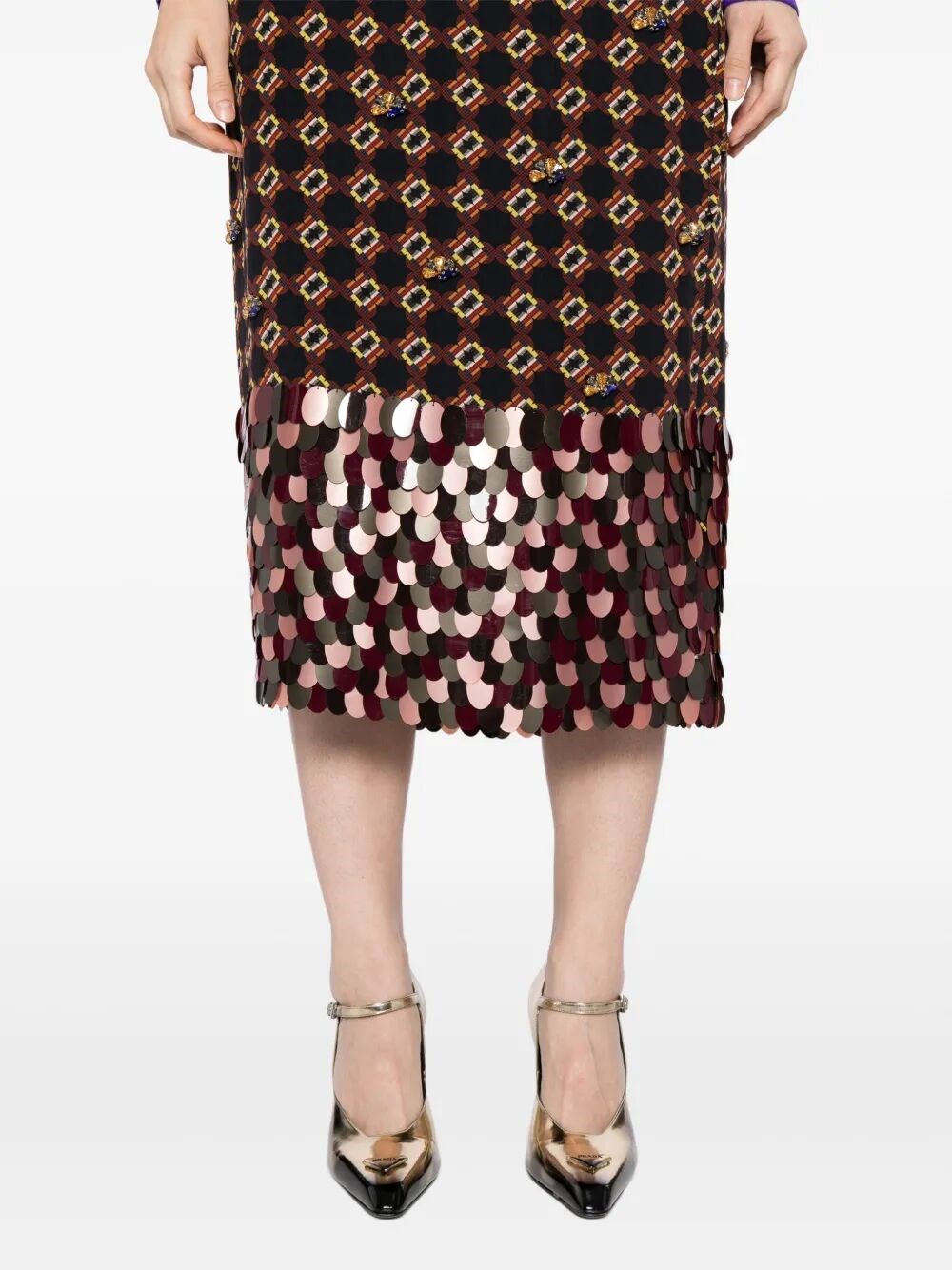 SCOTTA EMBROIDERED MIDI SKIRT