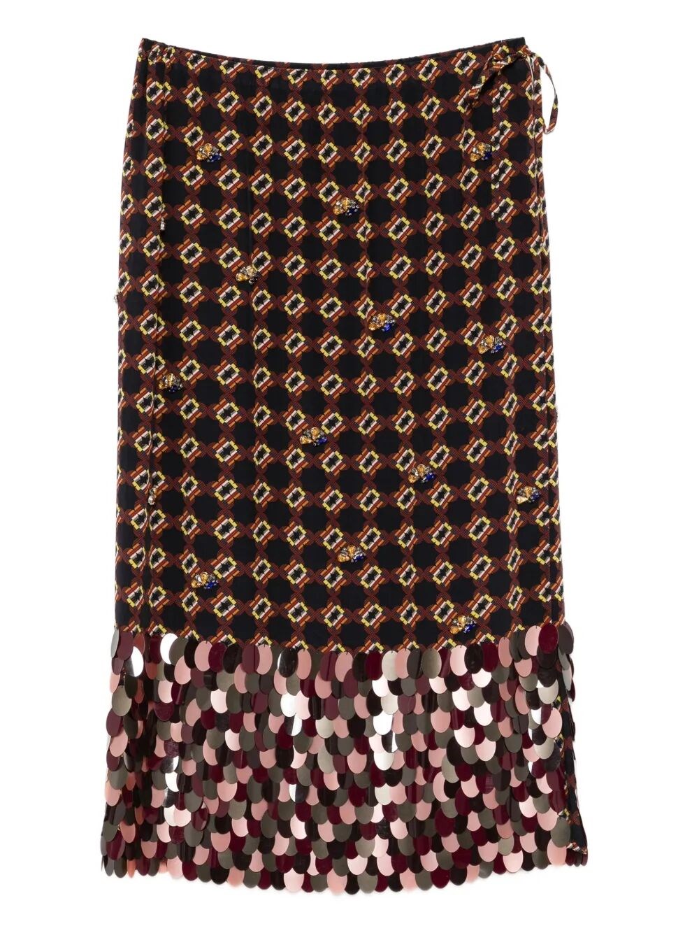 Dries Van Noten Scotta Embroidered Midi Skirt In Blue
