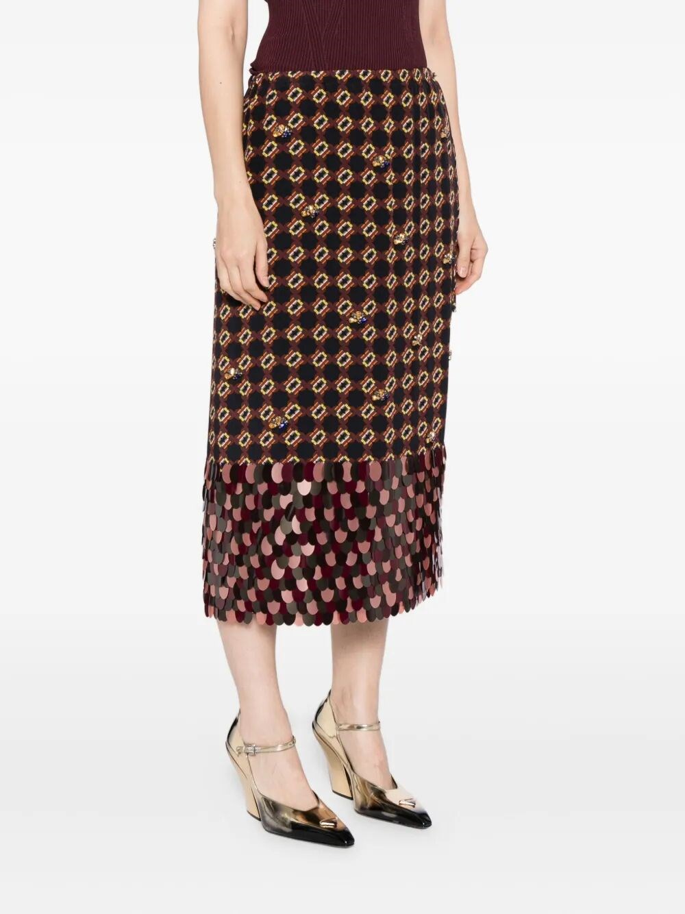 SCOTTA EMBROIDERED MIDI SKIRT