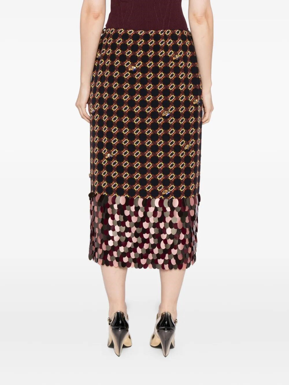 SCOTTA EMBROIDERED MIDI SKIRT