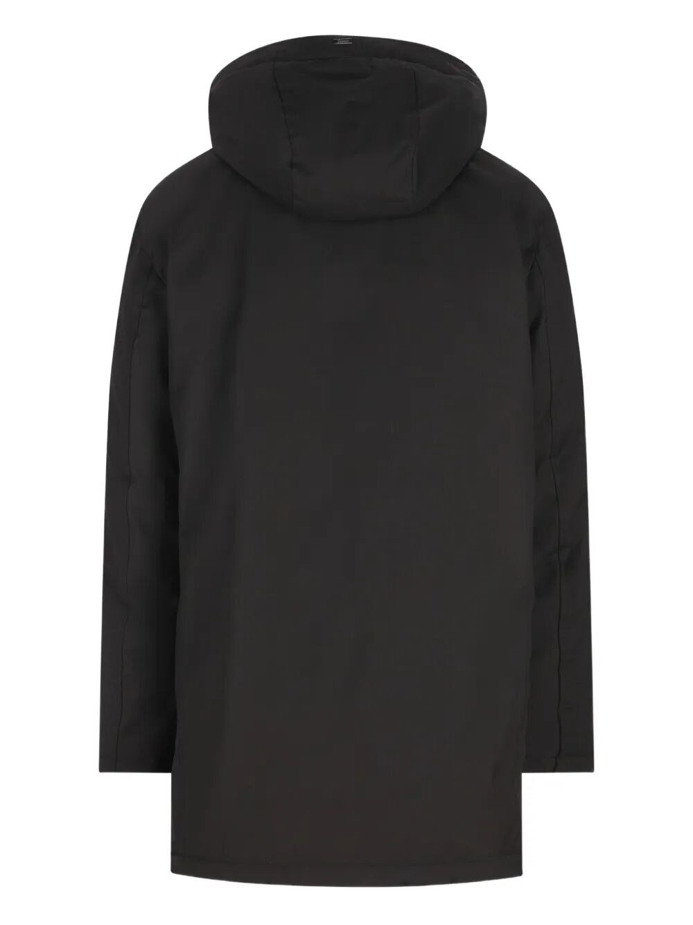 LONG PADDED COAT WITH KNITTED COLLAR